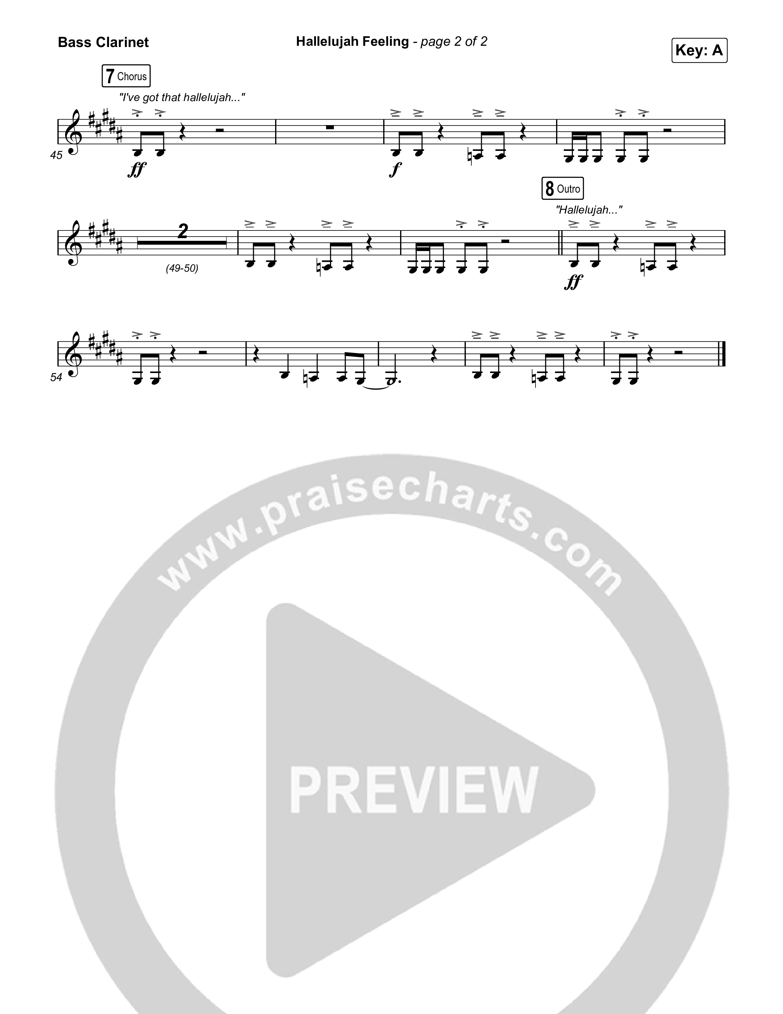 Hallelujah Feeling Bass Clarinet (Caleb & John)