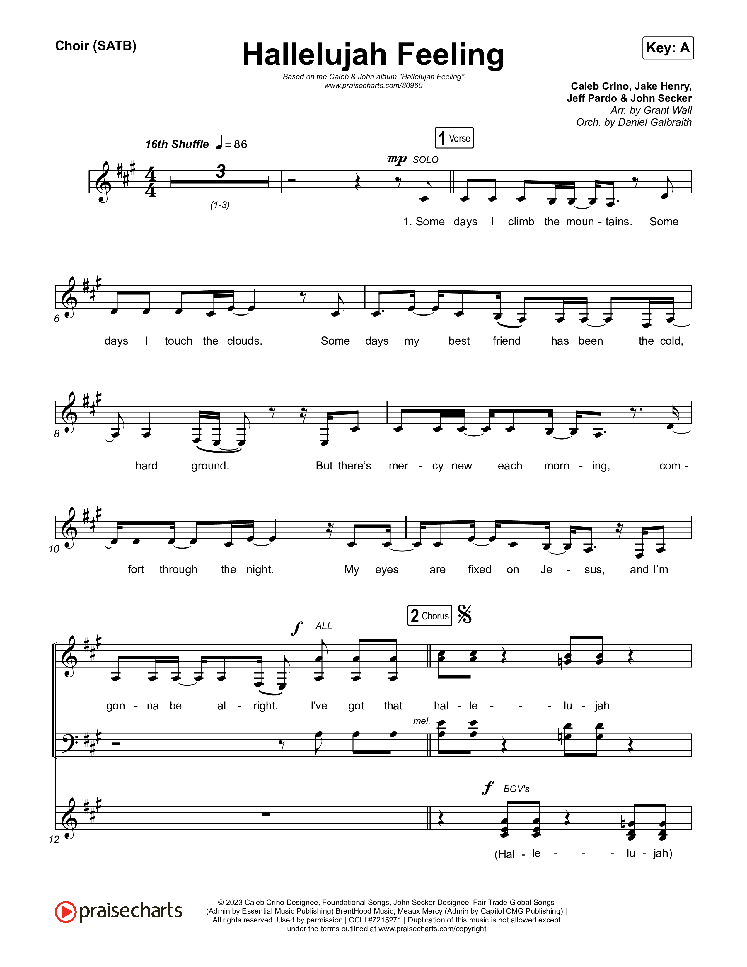 Hallelujah Feeling Choir Sheet (SATB) (Caleb & John)