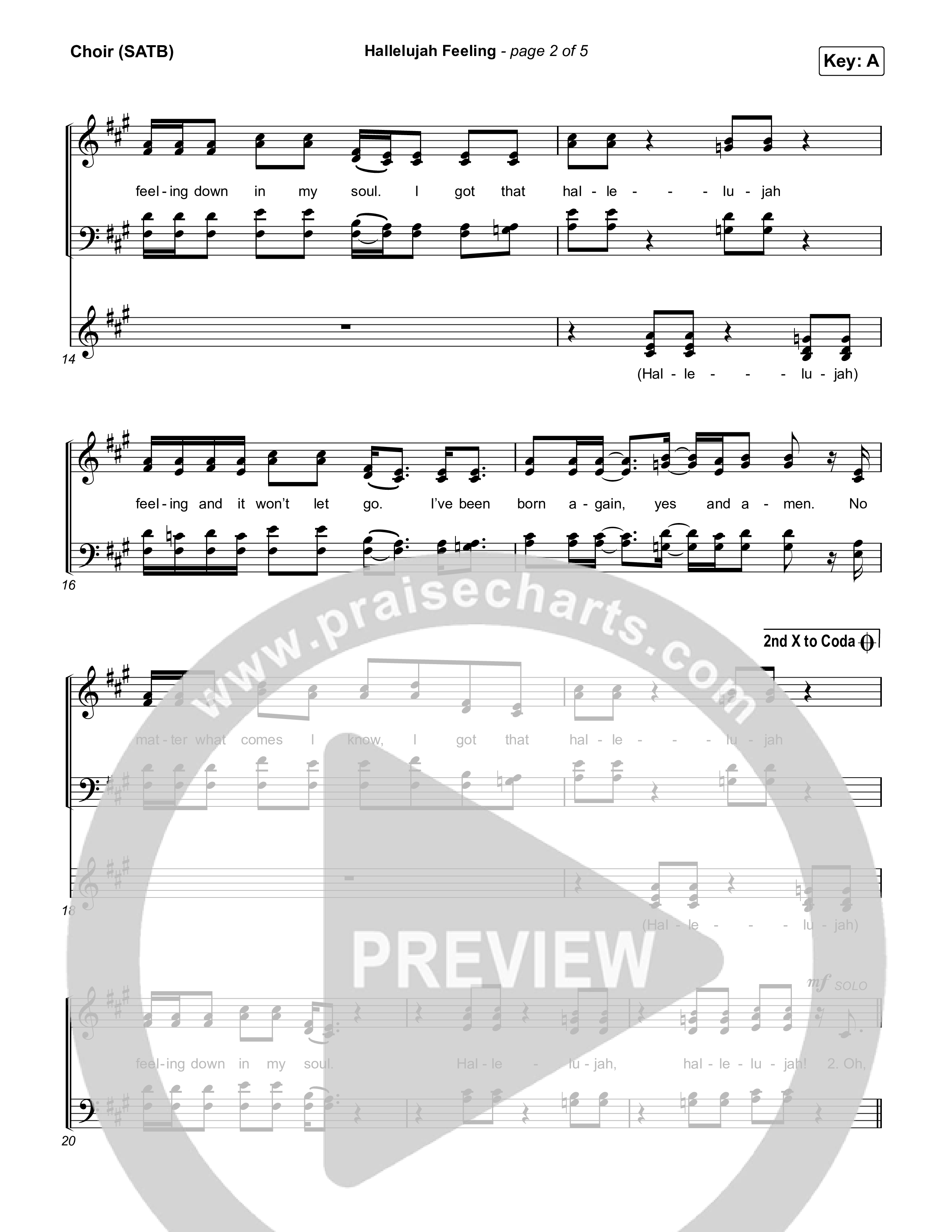 Hallelujah Feeling Choir Sheet (SATB) (Caleb & John)