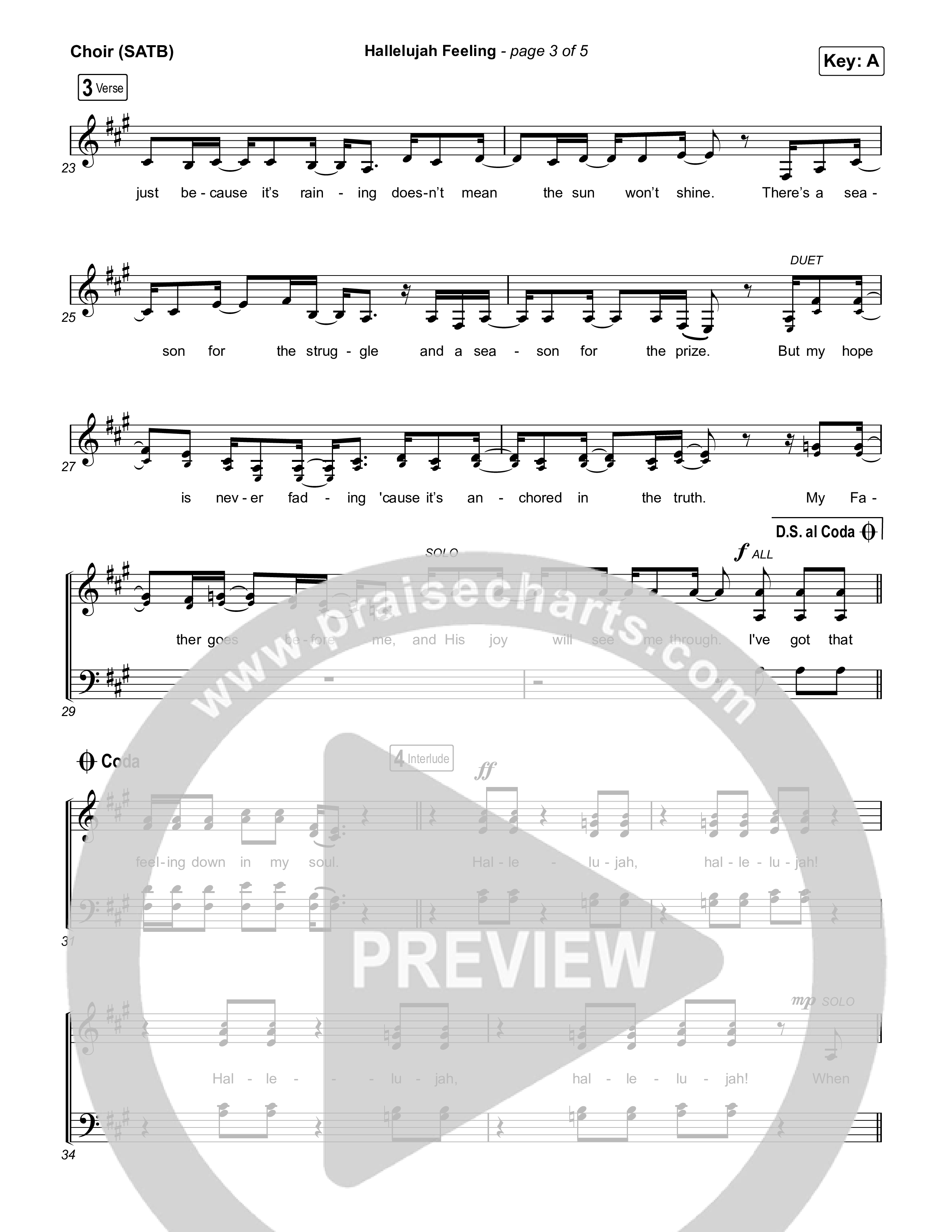 Hallelujah Feeling Choir Sheet (SATB) (Caleb & John)