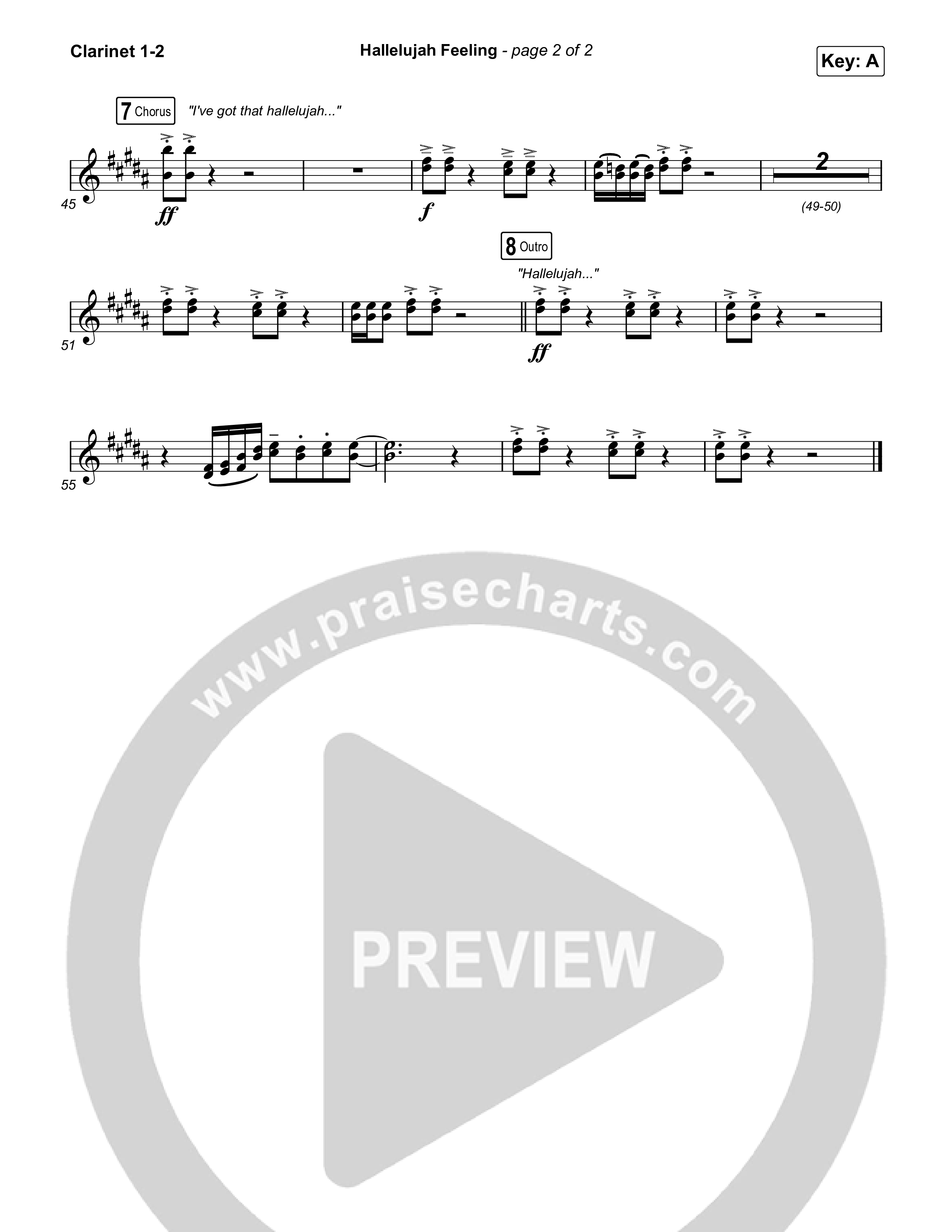 Hallelujah Feeling Clarinet 1/2 (Caleb & John)