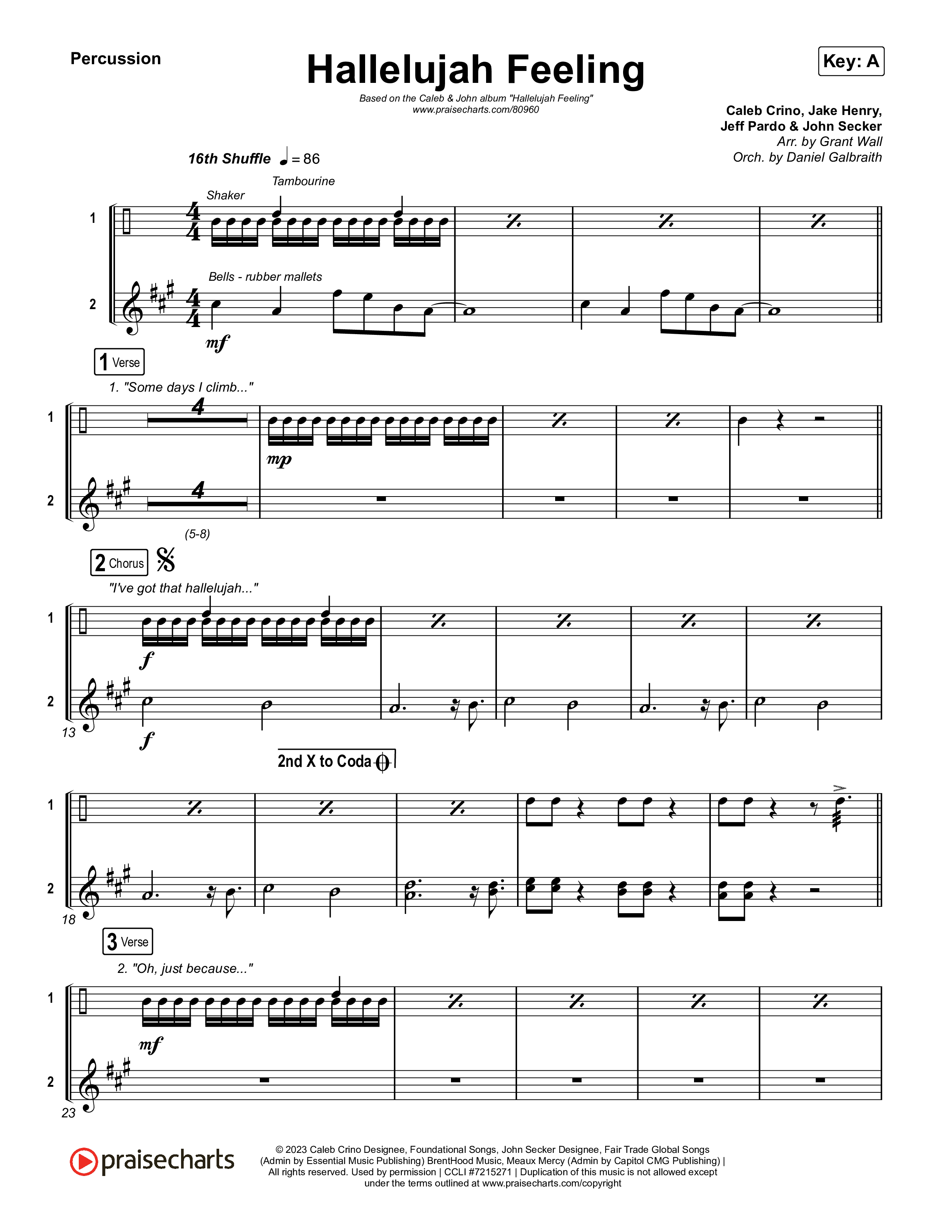 Hallelujah Feeling Percussion (Caleb & John)