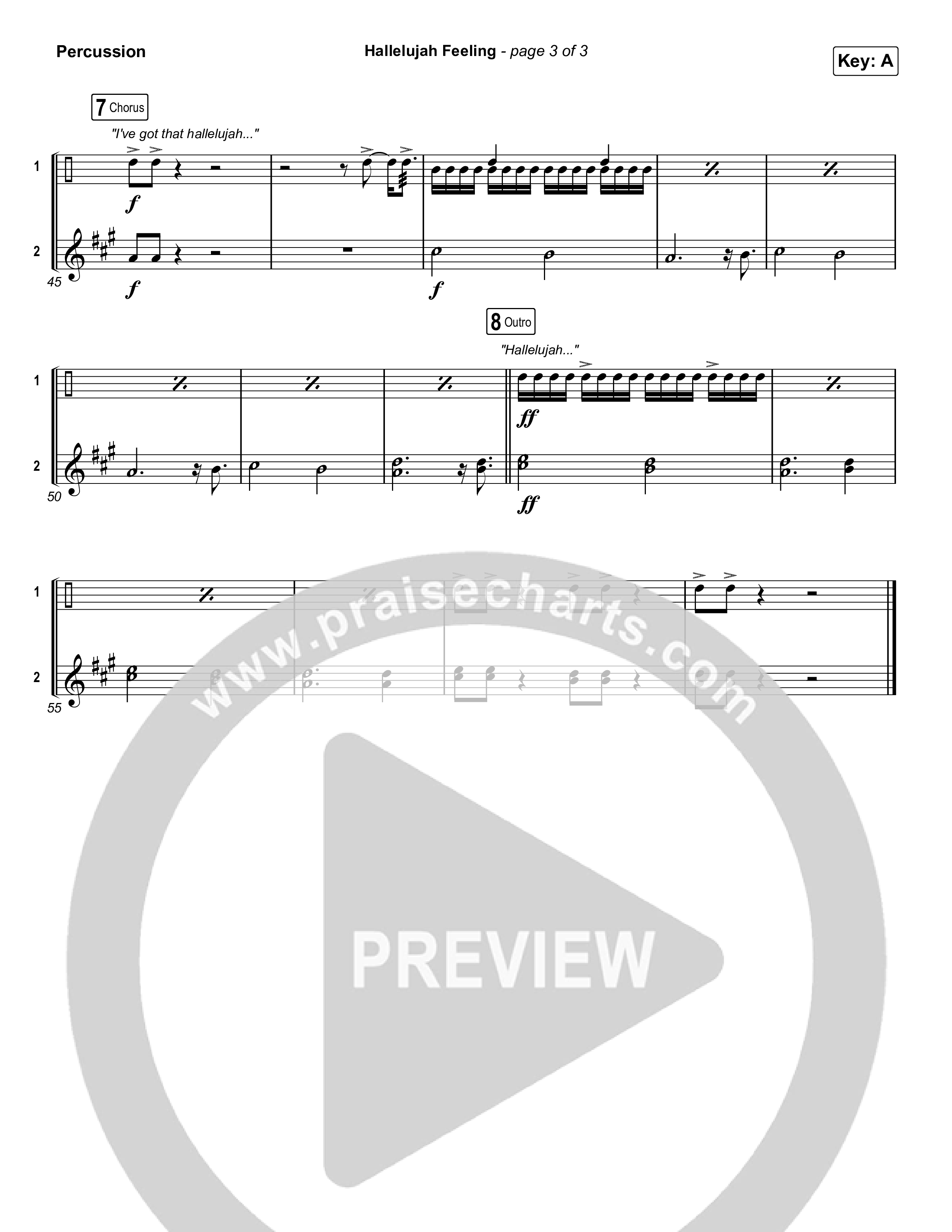 Hallelujah Feeling Percussion (Caleb & John)