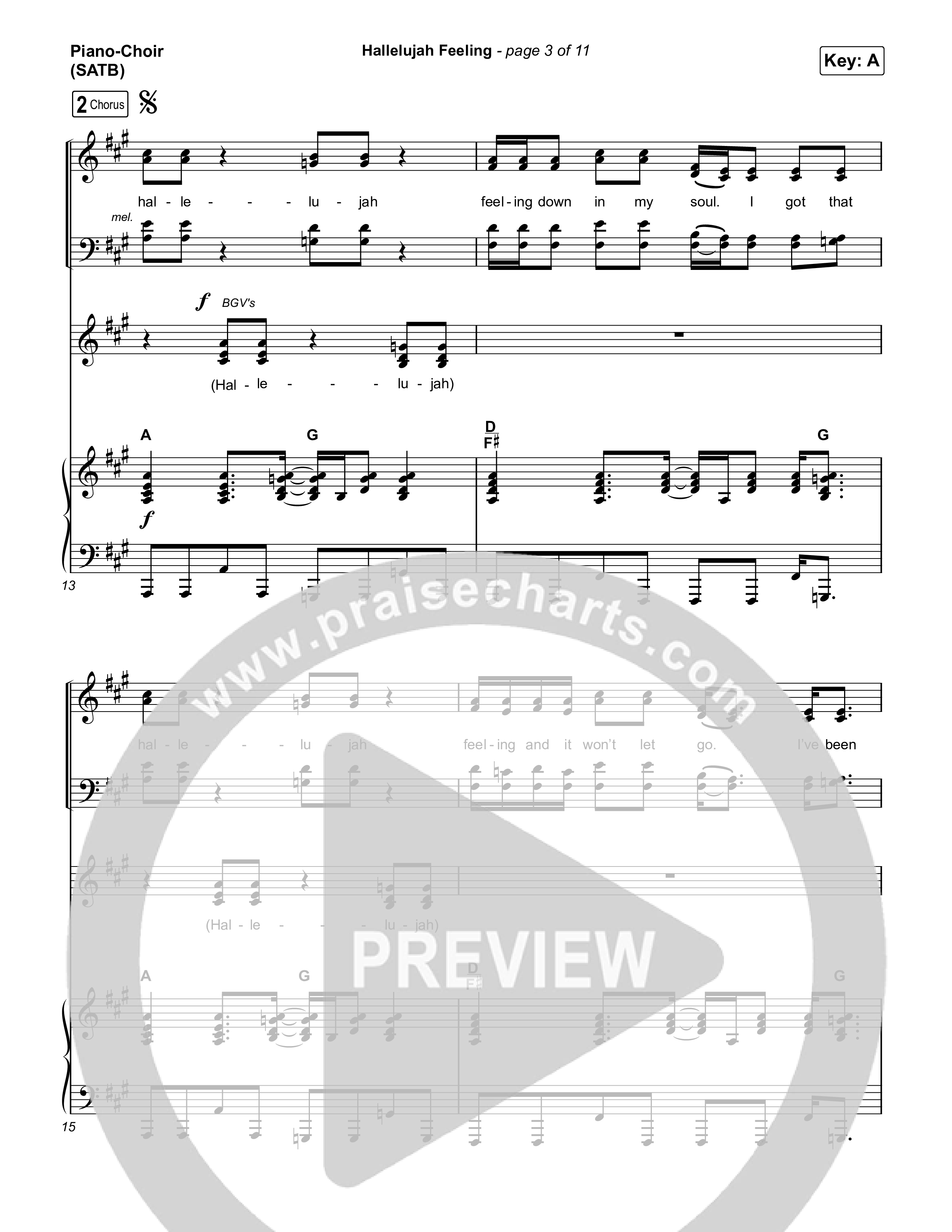 Hallelujah Feeling Piano/Vocal (SATB) (Caleb & John)