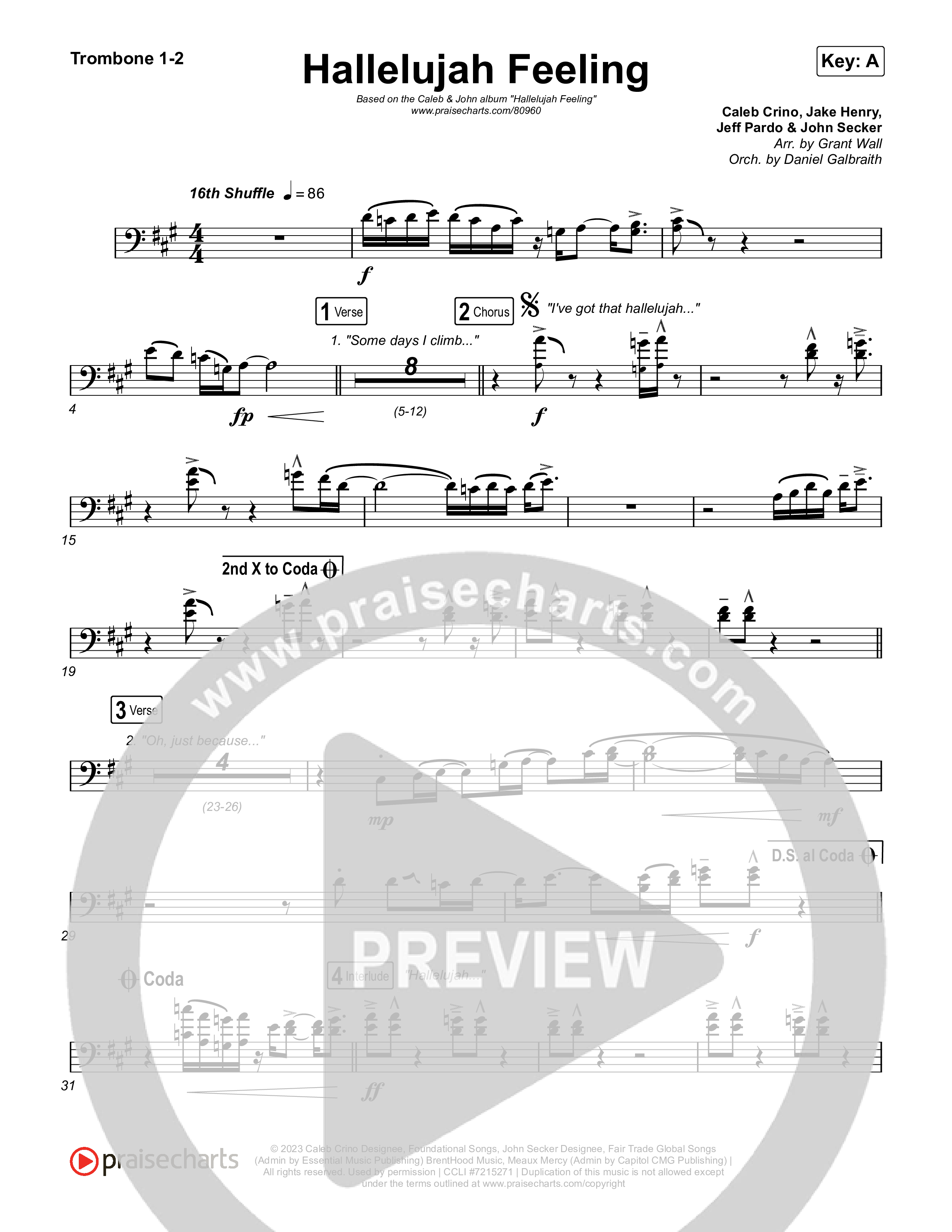 Hallelujah Feeling Trombone 1/2 (Caleb & John)