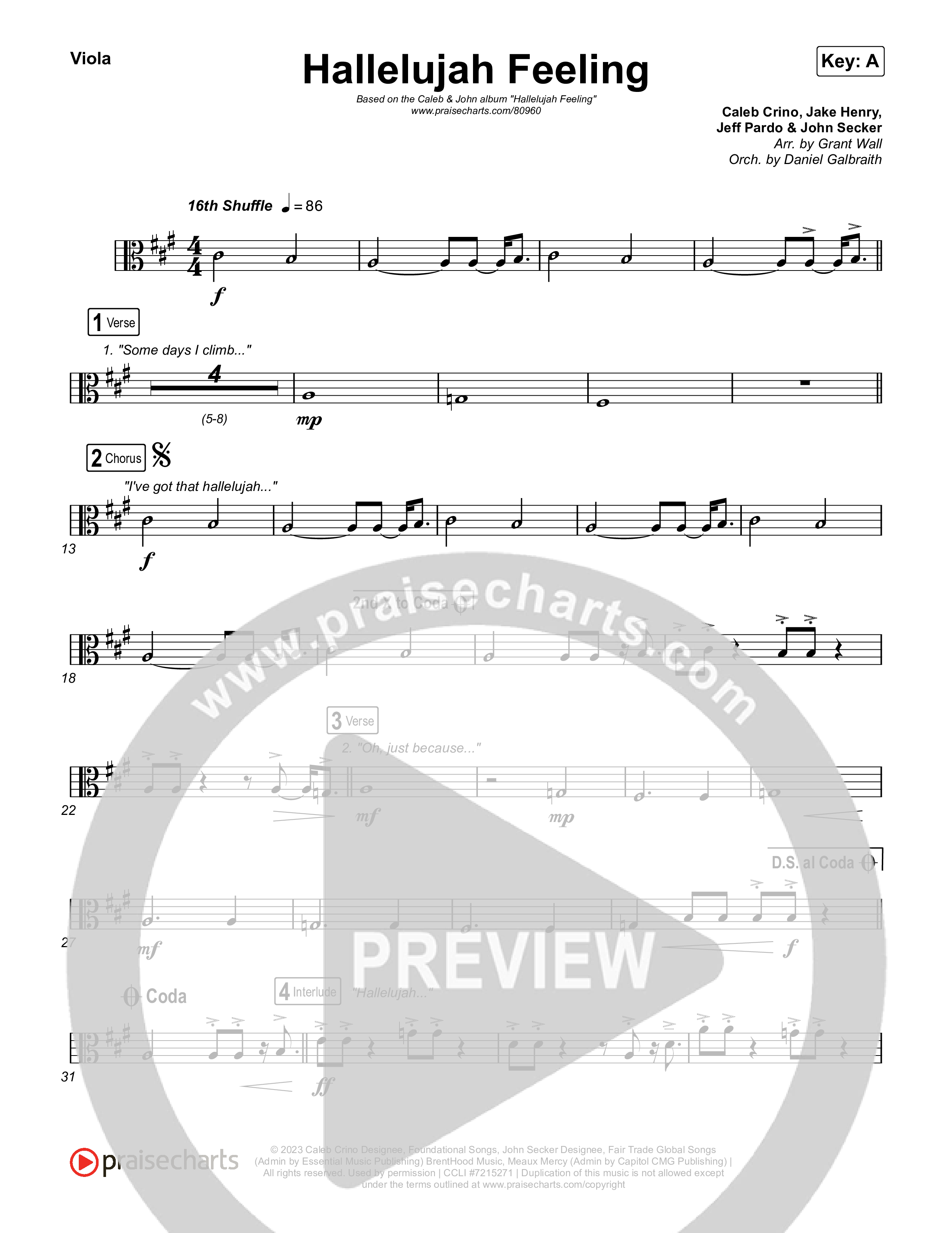 Hallelujah Feeling Viola (Caleb & John)