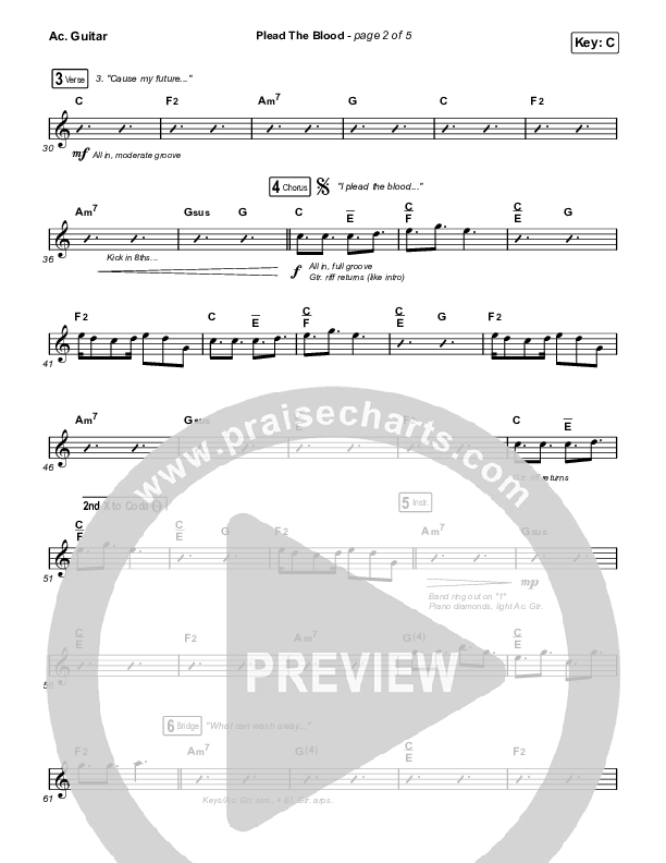 Plead The Blood Acoustic Guitar (Chris Davenport / Cody Carnes / Brandon Lake)