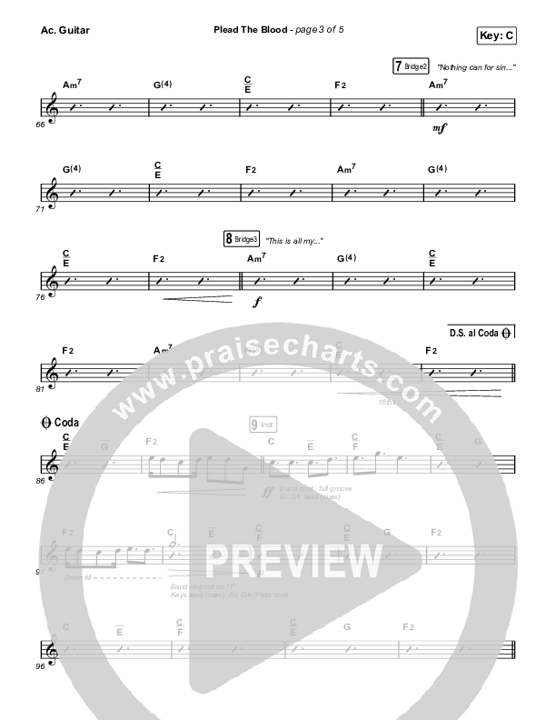 Plead The Blood Acoustic Guitar (Chris Davenport / Cody Carnes / Brandon Lake)