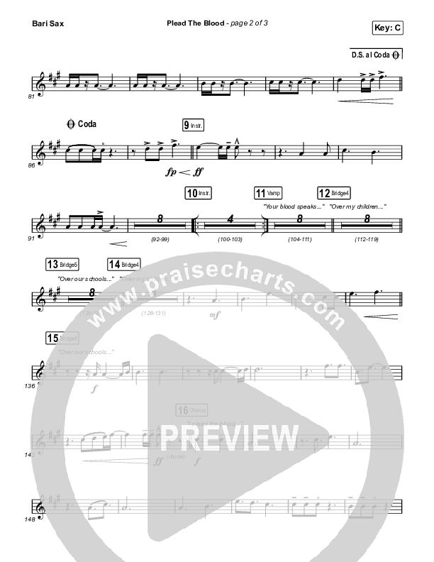 Plead The Blood Bari Sax (Chris Davenport / Cody Carnes / Brandon Lake)