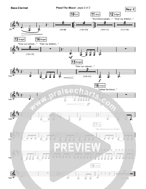 Plead The Blood Bass Clarinet (Chris Davenport / Cody Carnes / Brandon Lake)