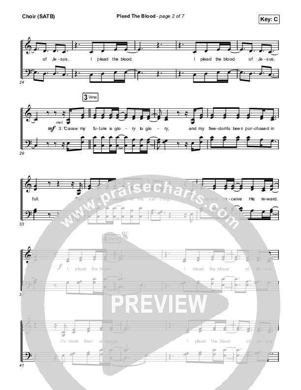 Plead The Blood Choir Sheet (SATB) (Chris Davenport / Cody Carnes / Brandon Lake)