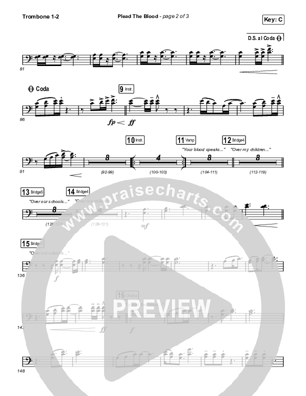 Plead The Blood Trombone 1,2 (Chris Davenport / Cody Carnes / Brandon Lake)
