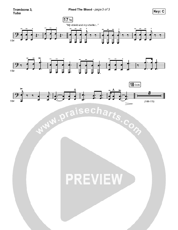 Plead The Blood Trombone 3/Tuba (Chris Davenport / Cody Carnes / Brandon Lake)