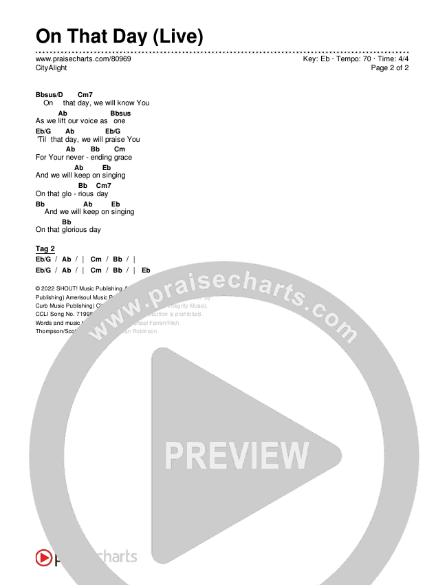 On That Day (Live) Chords & Lyrics (CityAlight)