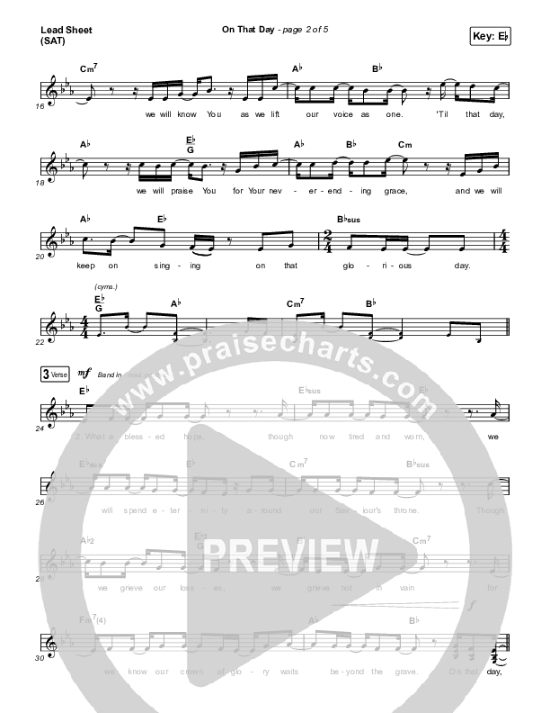 On That Day (Live) Lead Sheet (SAT) (CityAlight)