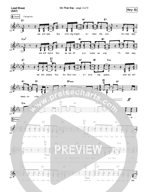 On That Day (Live) Lead Sheet (SAT) (CityAlight)