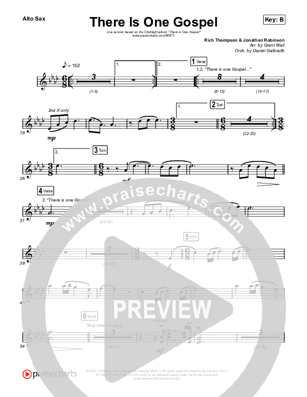 There Is One Gospel (Live) Alto Sax Sheet Music PDF (CityAlight