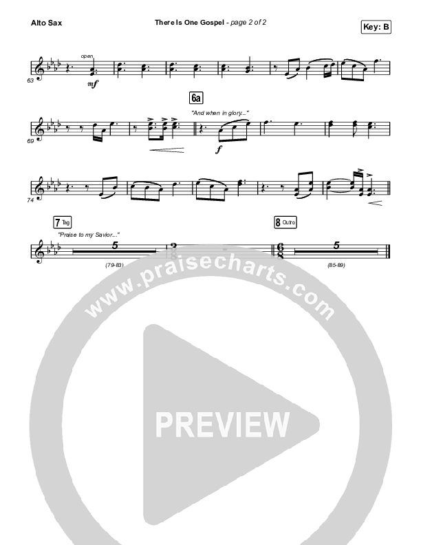 There Is One Gospel (Live) Alto Sax Sheet Music PDF (CityAlight