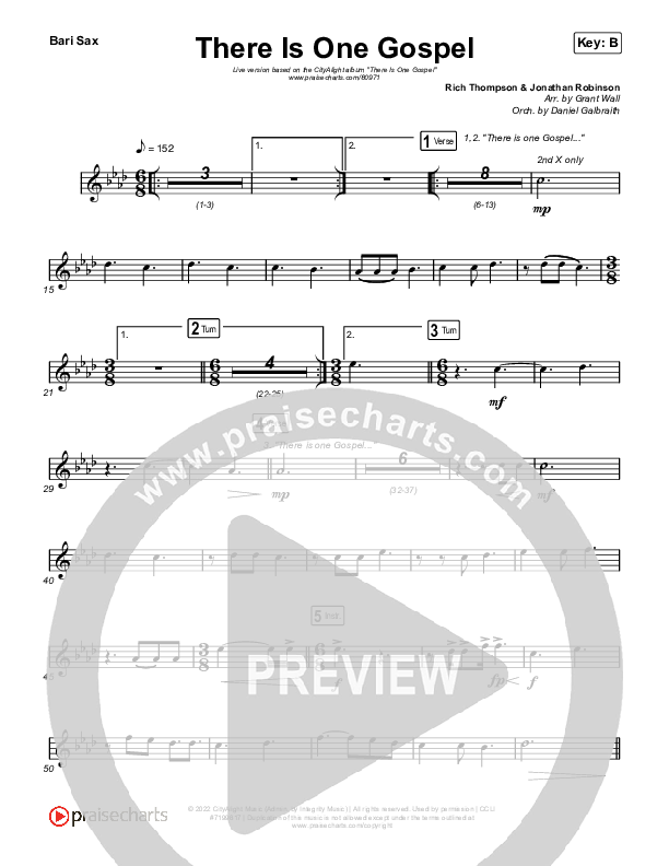 There Is One Gospel (Live) Bari Sax (CityAlight)