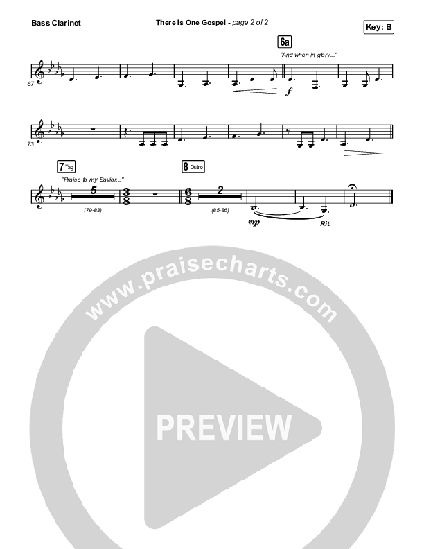 There Is One Gospel (Live) Bass Clarinet (CityAlight)