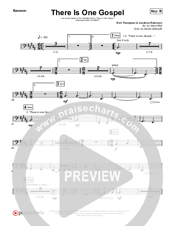 There Is One Gospel (Live) Bassoon (CityAlight)