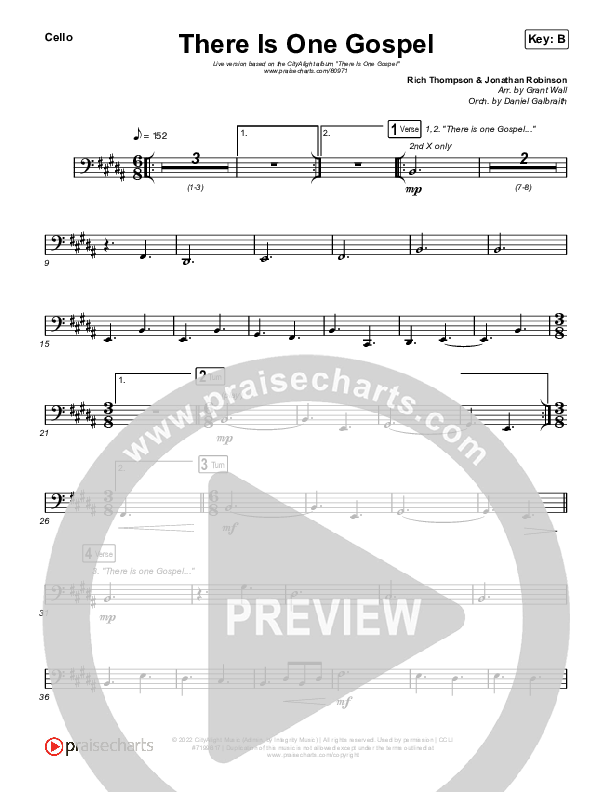 There Is One Gospel (Live) Cello (CityAlight)