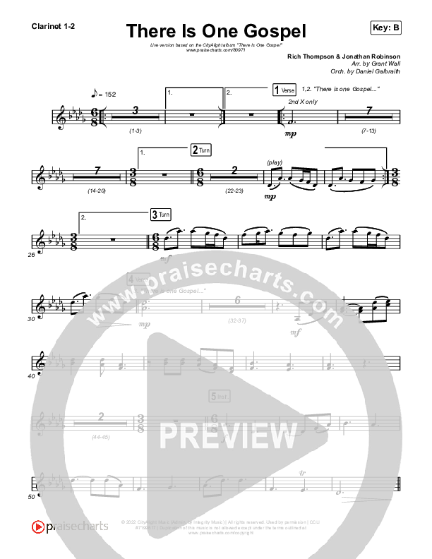 There Is One Gospel (Live) Clarinet 1/2 (CityAlight)