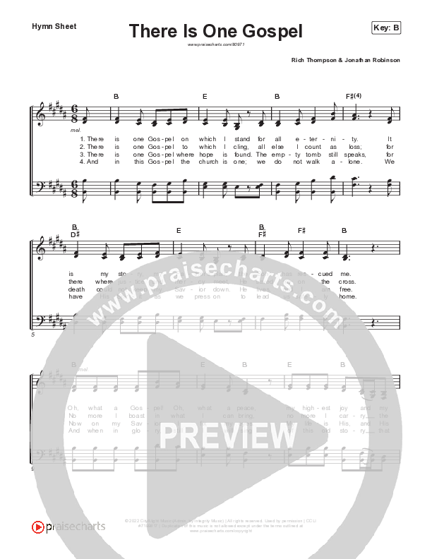 There Is One Gospel (Live) Hymn Sheet (CityAlight)