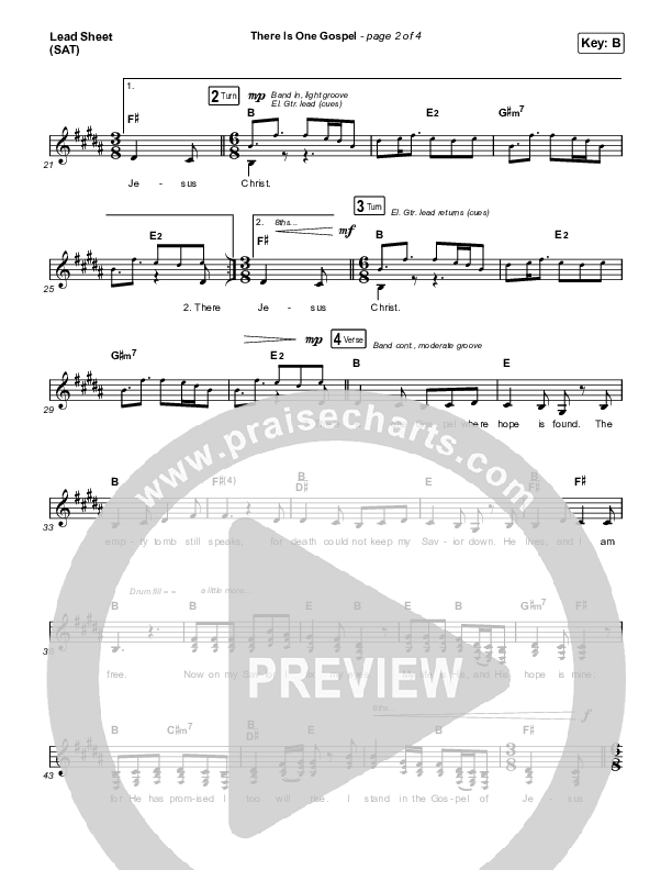 There Is One Gospel (Live) Lead Sheet (SAT) (CityAlight)