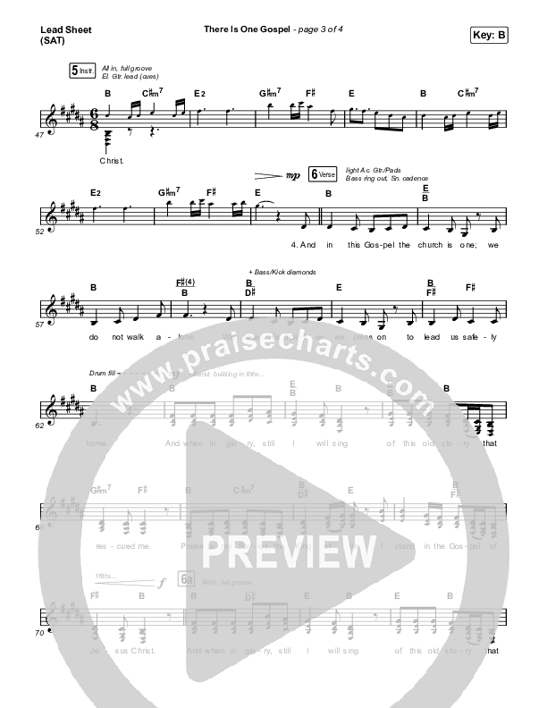 There Is One Gospel (Live) Lead Sheet (SAT) (CityAlight)