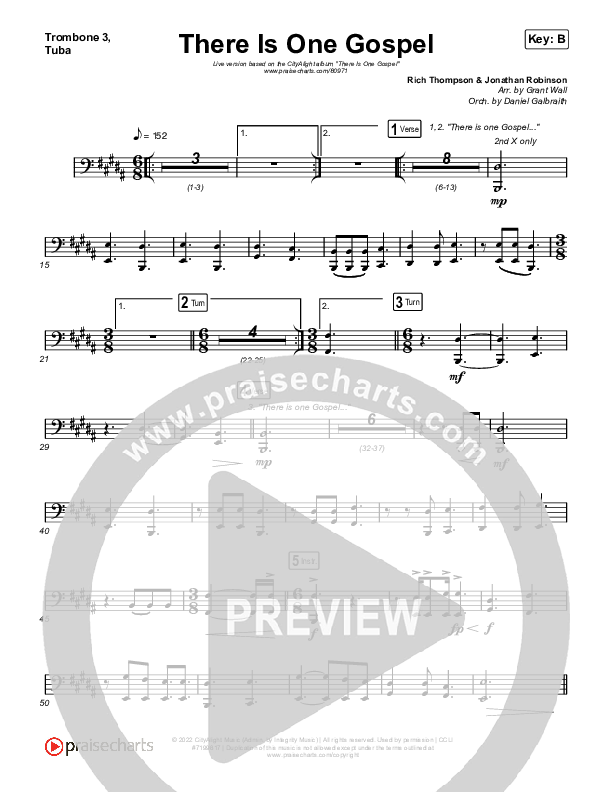 There Is One Gospel (Live) Trombone 3/Tuba (CityAlight)