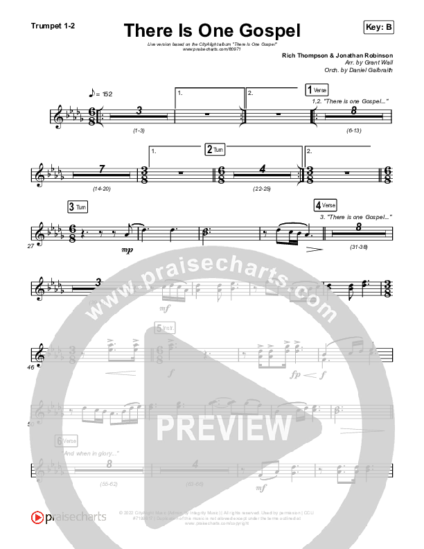 There Is One Gospel (Live) Trumpet 1,2 (CityAlight)