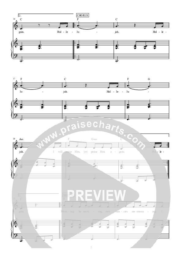 Psalm 42 (I Wil Praise Him Again) (Live) Piano/Melody (CityAlight)