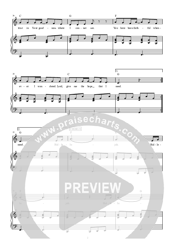 Psalm 42 (I Wil Praise Him Again) (Live) Piano/Melody (CityAlight)