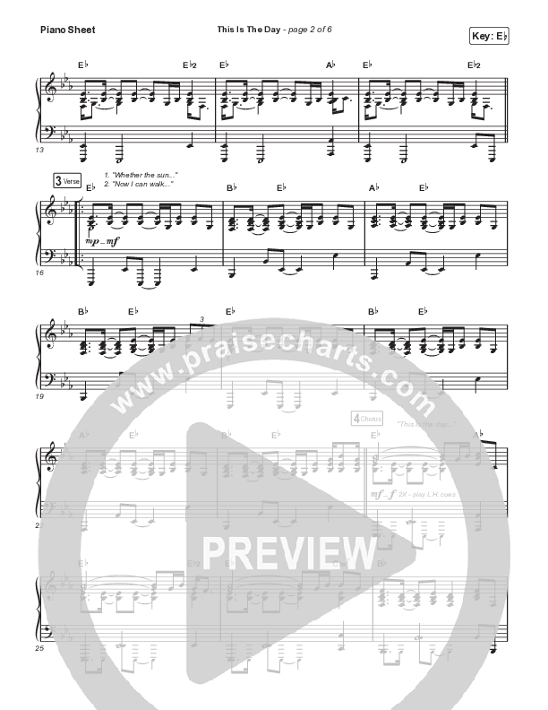 This Is The Day (Live) Piano Sheet (CityAlight)