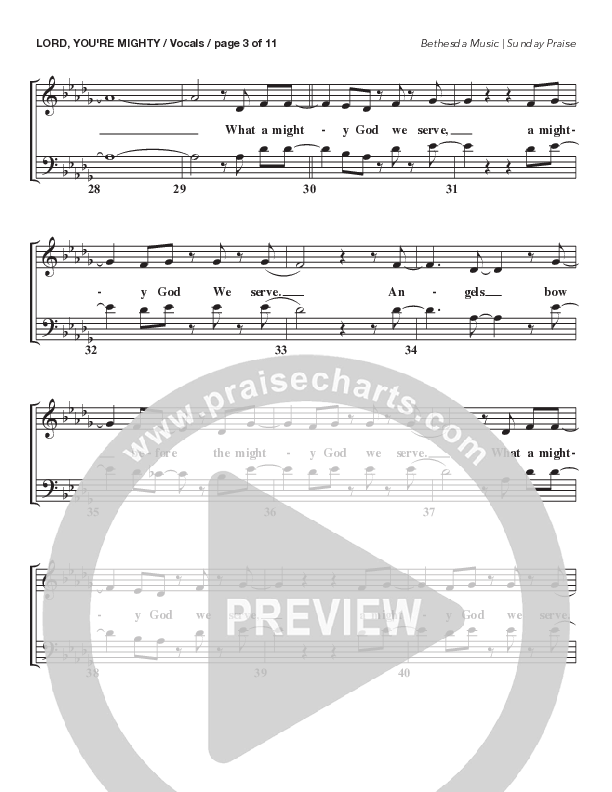 Lord You're Mighty (Live) Choir Sheet (SATB) (Bethesda Music / Arr. Brent Brunson / Arr. Jerard Woods / Orch. Brent Brunson)