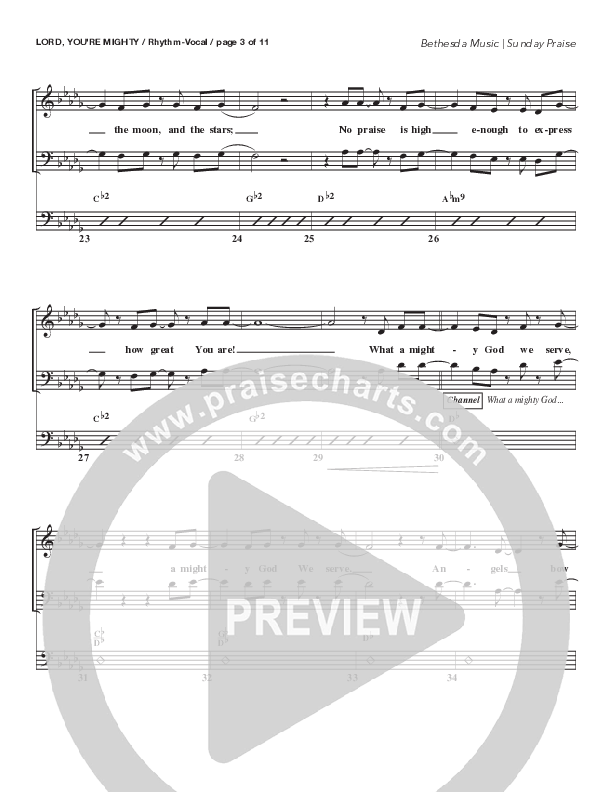 Lord You're Mighty (Live) Rhythm/Vocal (Bethesda Music / Arr. Brent Brunson / Arr. Jerard Woods / Orch. Brent Brunson)