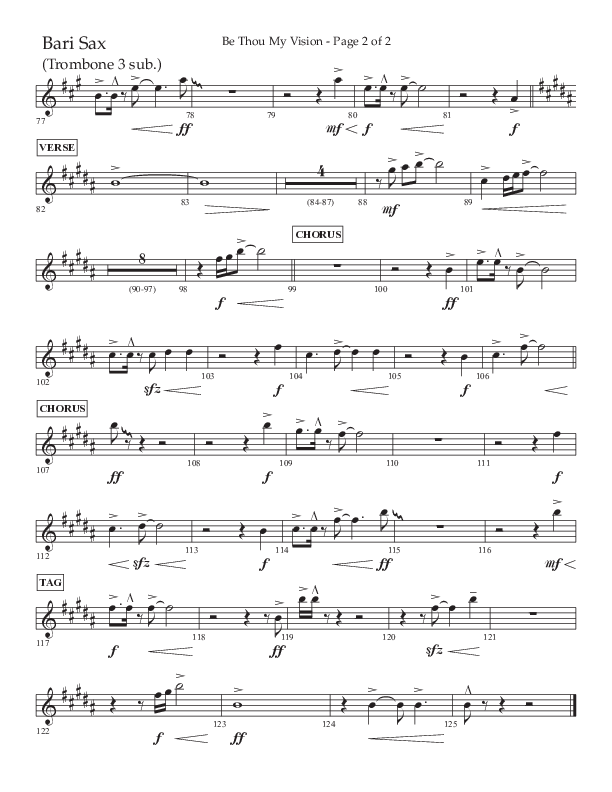 Be Thou My Vision (Choral Anthem SATB) Bari Sax (Lifeway Choral / Arr. Eric Belvin / Arr. John Bolin / Orch. Cliff Duren)