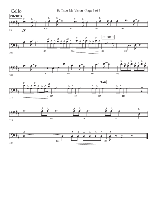 Be Thou My Vision (Choral Anthem SATB) Cello (Lifeway Choral / Arr. Eric Belvin / Arr. John Bolin / Orch. Cliff Duren)