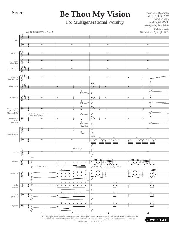 Be Thou My Vision (Choral Anthem SATB) Conductor's Score (Lifeway Choral / Arr. Eric Belvin / Arr. John Bolin / Orch. Cliff Duren)