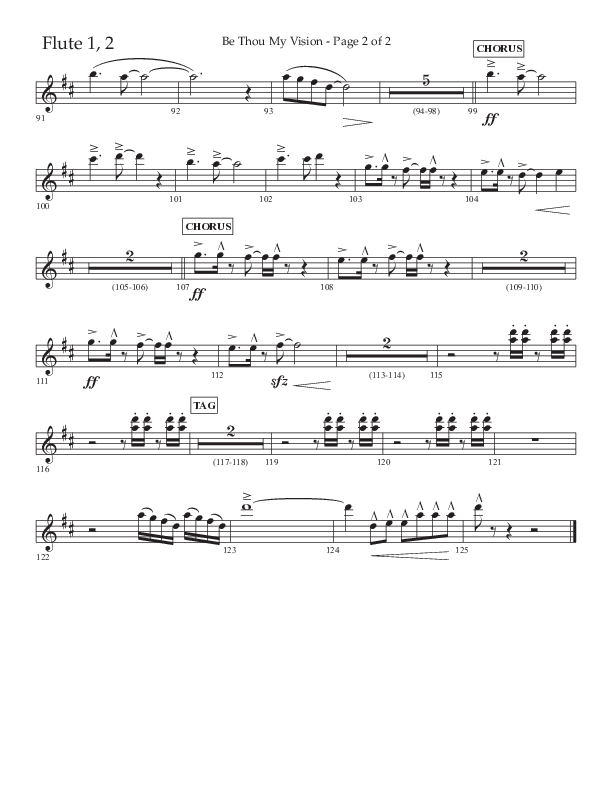 Be Thou My Vision (Choral Anthem SATB) Flute 1/2 (Lifeway Choral / Arr. Eric Belvin / Arr. John Bolin / Orch. Cliff Duren)