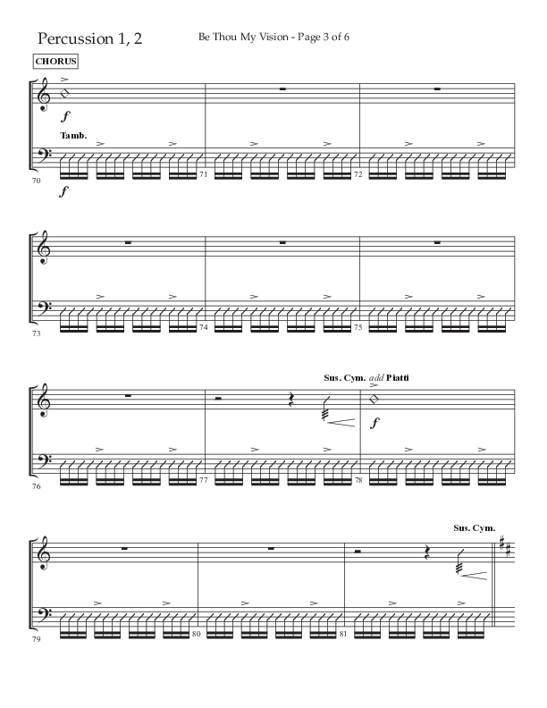 Be Thou My Vision (Choral Anthem SATB) Percussion 1/2 (Lifeway Choral / Arr. Eric Belvin / Arr. John Bolin / Orch. Cliff Duren)
