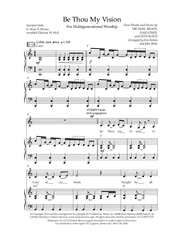 Be Thou My Vision (Choral Anthem SATB) Anthem (SATB/Piano) (Lifeway Choral / Arr. Eric Belvin / Arr. John Bolin / Orch. Cliff Duren)