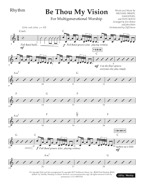 Be Thou My Vision (Choral Anthem SATB) Lead Melody & Rhythm (Lifeway Choral / Arr. Eric Belvin / Arr. John Bolin / Orch. Cliff Duren)