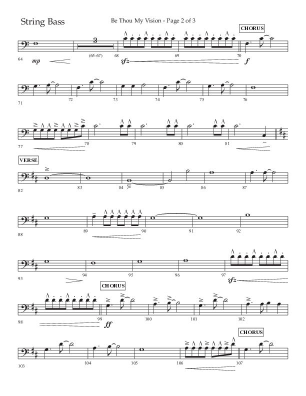 Be Thou My Vision (Choral Anthem SATB) String Bass (Lifeway Choral / Arr. Eric Belvin / Arr. John Bolin / Orch. Cliff Duren)