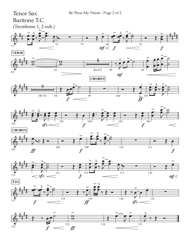 Be Thou My Vision (Choral Anthem SATB) Tenor Sax/Baritone T.C. (Lifeway Choral / Arr. Eric Belvin / Arr. John Bolin / Orch. Cliff Duren)