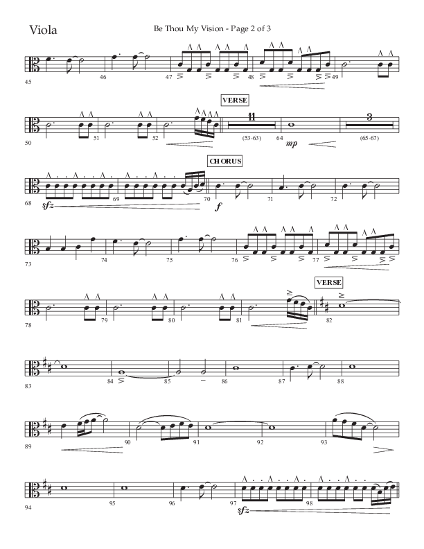 Be Thou My Vision (Choral Anthem SATB) Viola (Lifeway Choral / Arr. Eric Belvin / Arr. John Bolin / Orch. Cliff Duren)