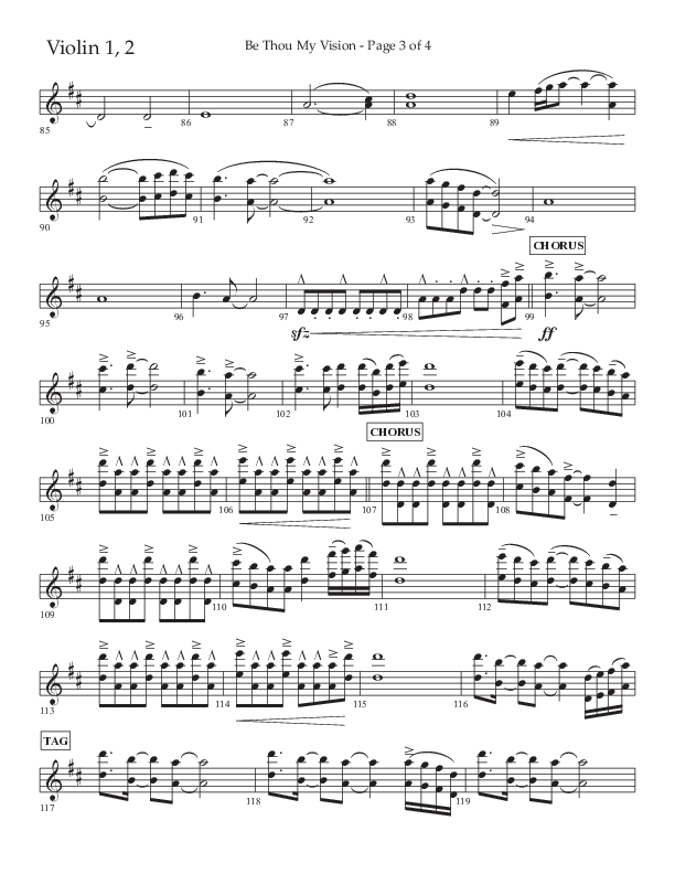Be Thou My Vision (Choral Anthem SATB) Violin 1/2 (Lifeway Choral / Arr. Eric Belvin / Arr. John Bolin / Orch. Cliff Duren)