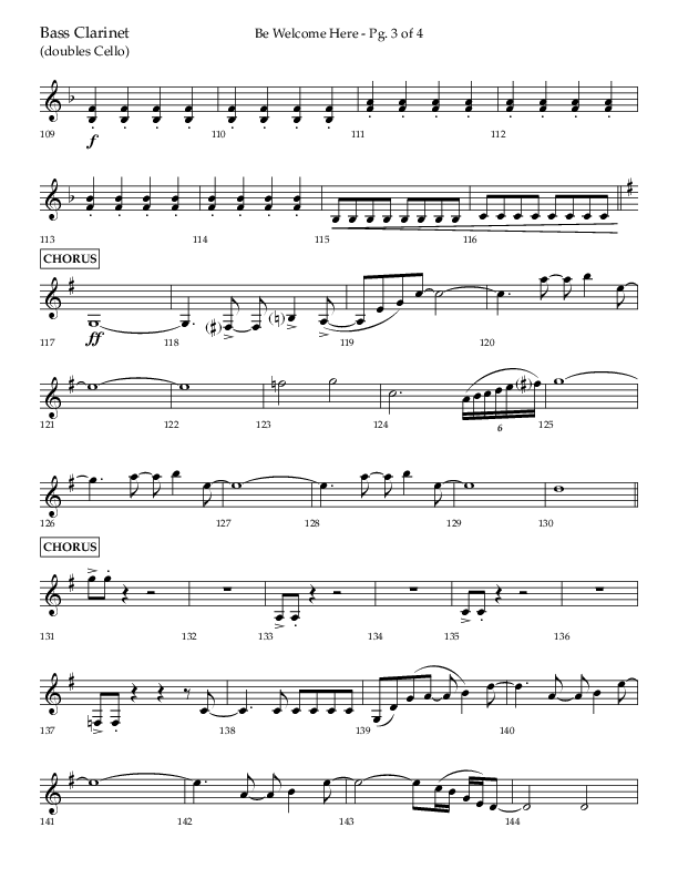 Be Welcome Here (Choral Anthem SATB) Bass Clarinet (Lifeway Choral / Arr. Bradley Knight)