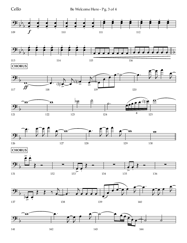 Be Welcome Here (Choral Anthem SATB) Cello (Lifeway Choral / Arr. Bradley Knight)
